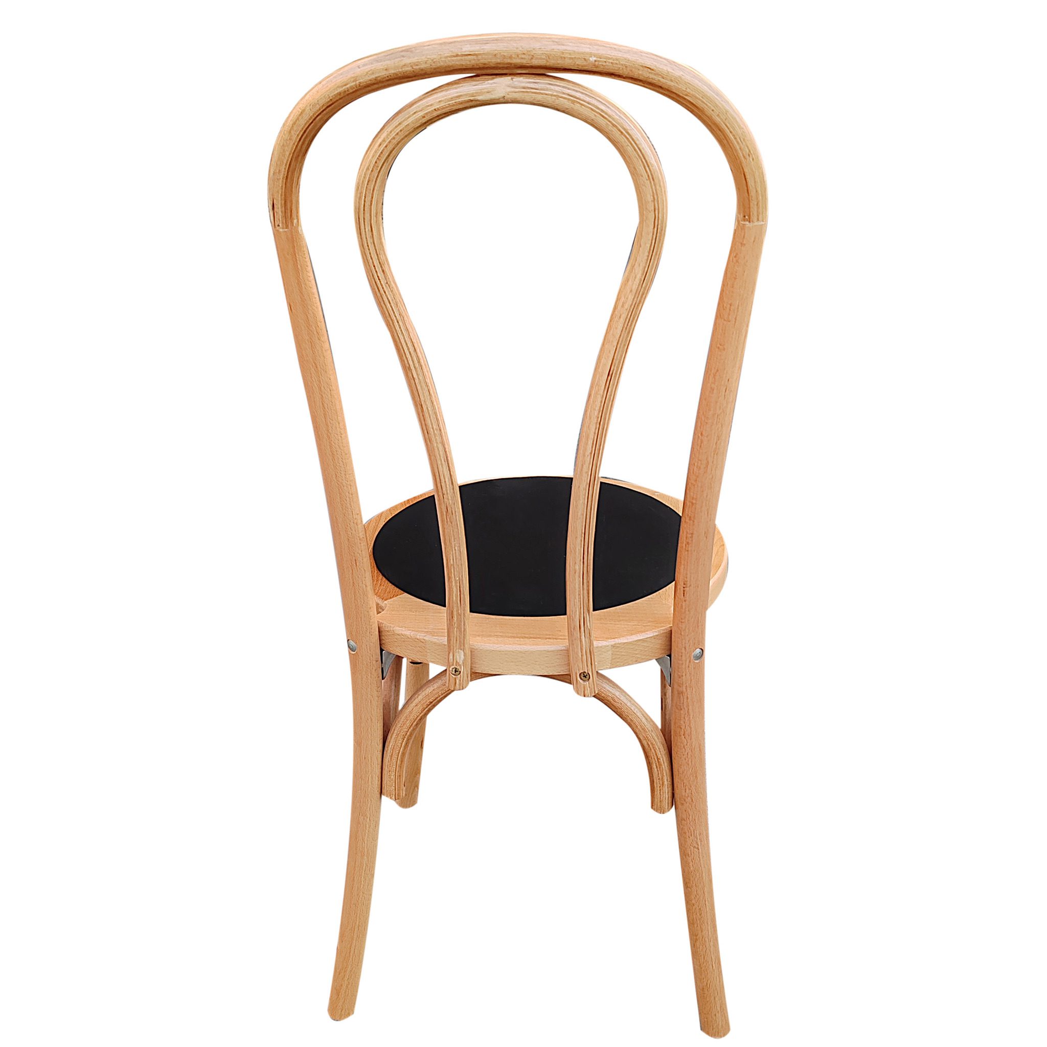 Bentwood Stuhl aus Holz mit gepolsterter Sitzfläche schwarz