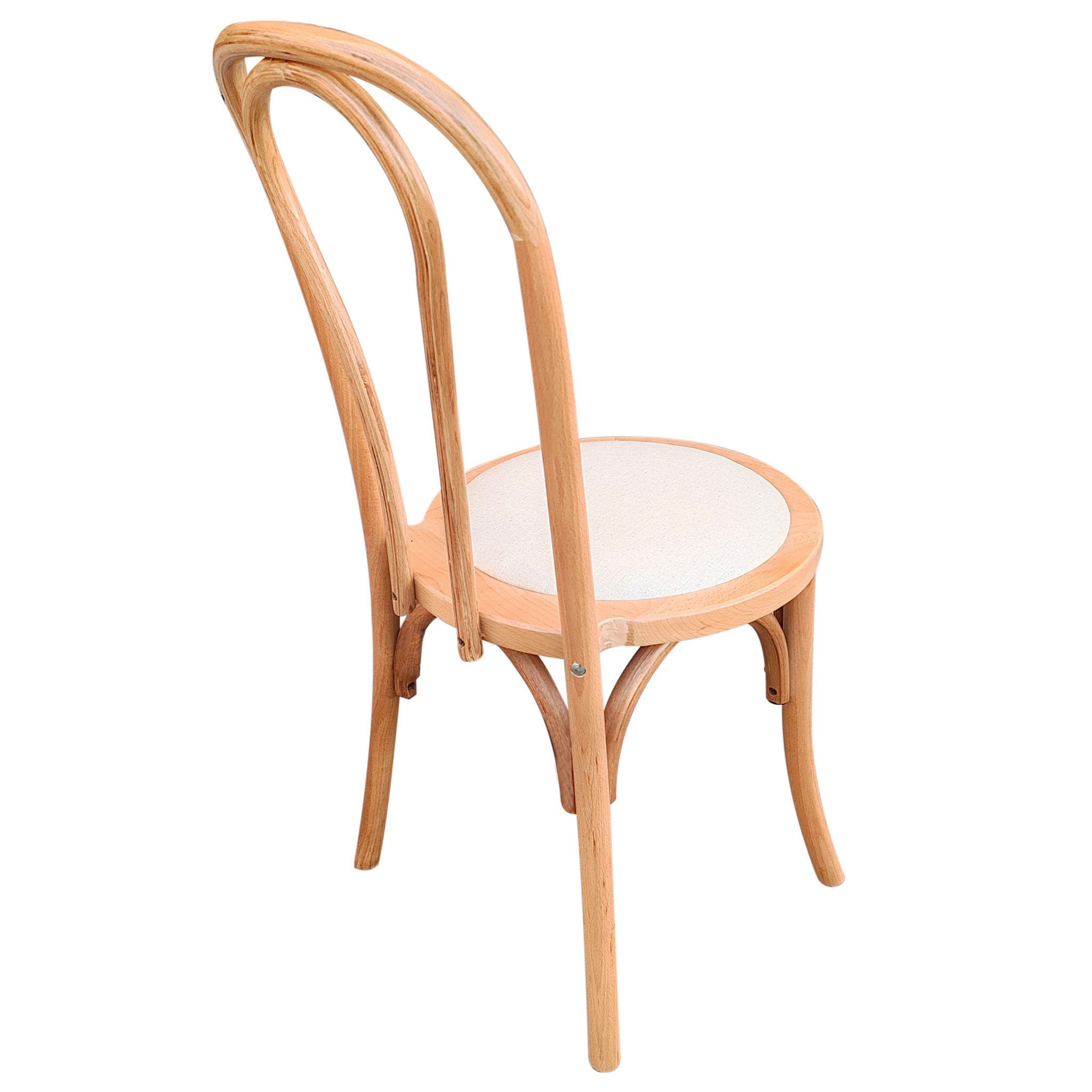 Bentwood Stuhl aus Holz mit gepolsterter Sitzfläche macchiato beige