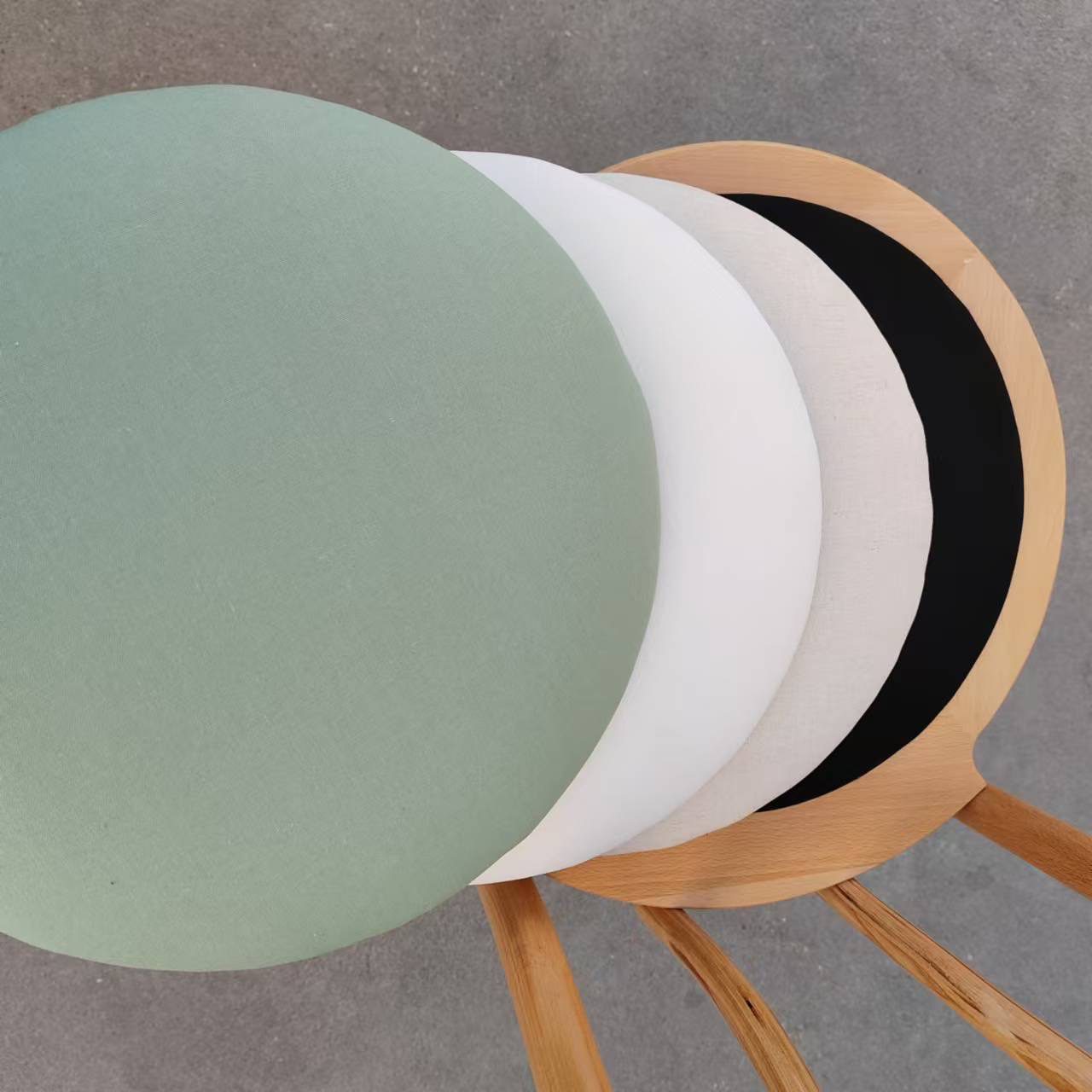 Leinen Sitzpad in sage green für Bentwood Stuhl aus Holz