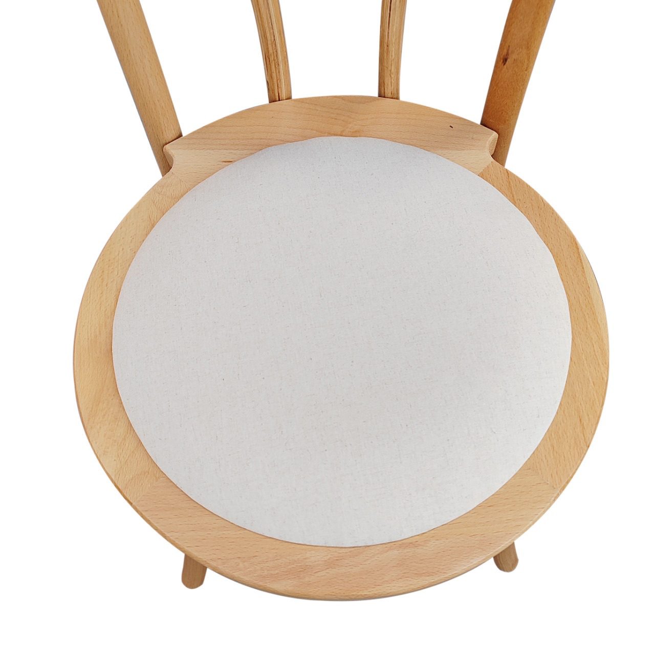 Leinen Sitzpad in offwhite für Bentwood Stuhl aus Holz
