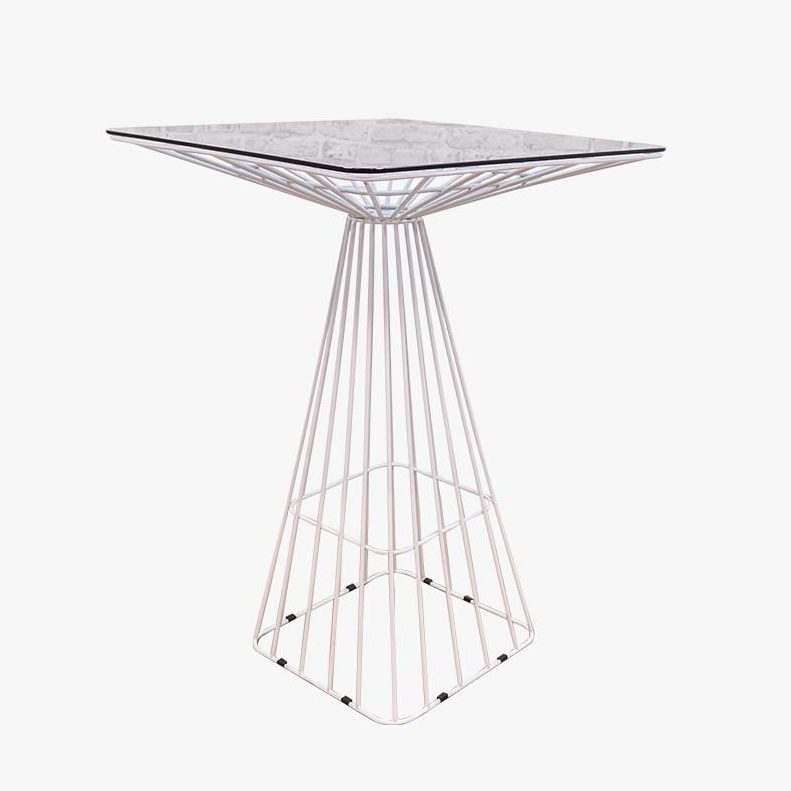 Lucy Wire Bartisch weiß im Mesh-Look 75x75x104cm