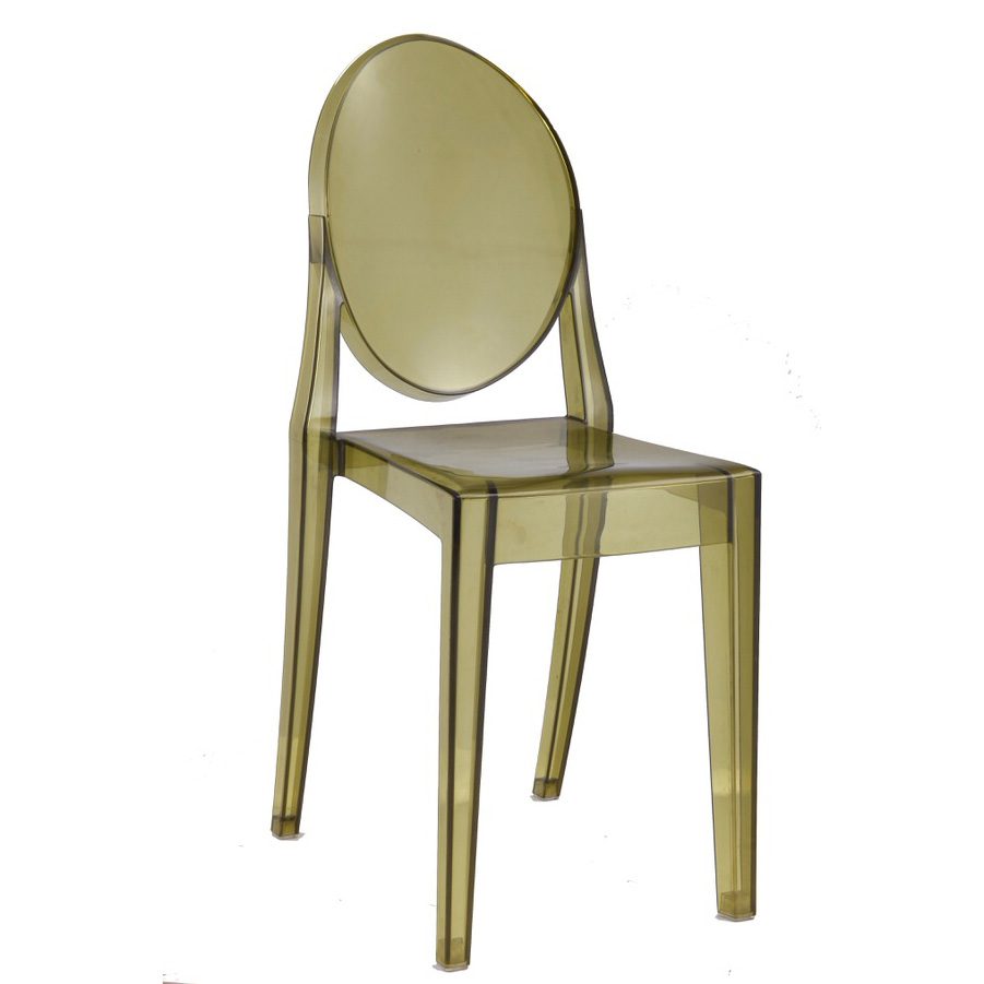 Transparenter Acrylstuhl sage green