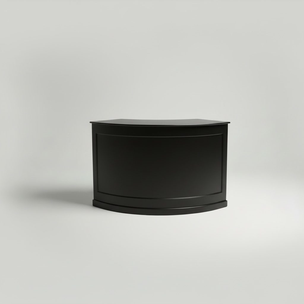 Mobile Bartheke schwarz 1/4 curved 171x76x106cm