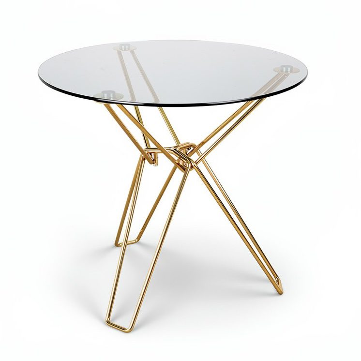 Lucy Wire Beistelltisch gold im Mesh-Look ø 70cm