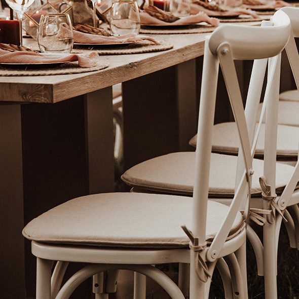 Sitzkissen aus Leinen für Cross Back Stuhl