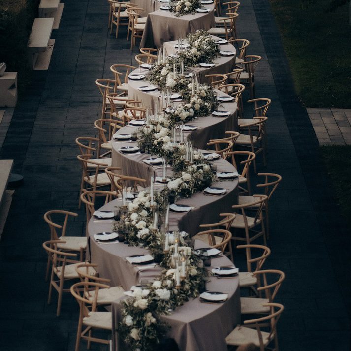 Banketttisch / Wellentisch: 45° Winkel