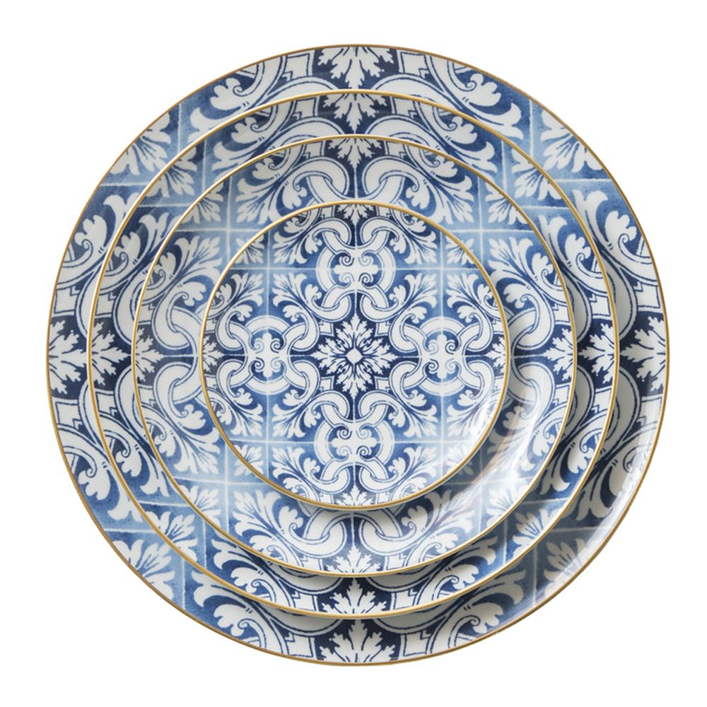 4tlg. Porzellan Teller-Set Portuguese