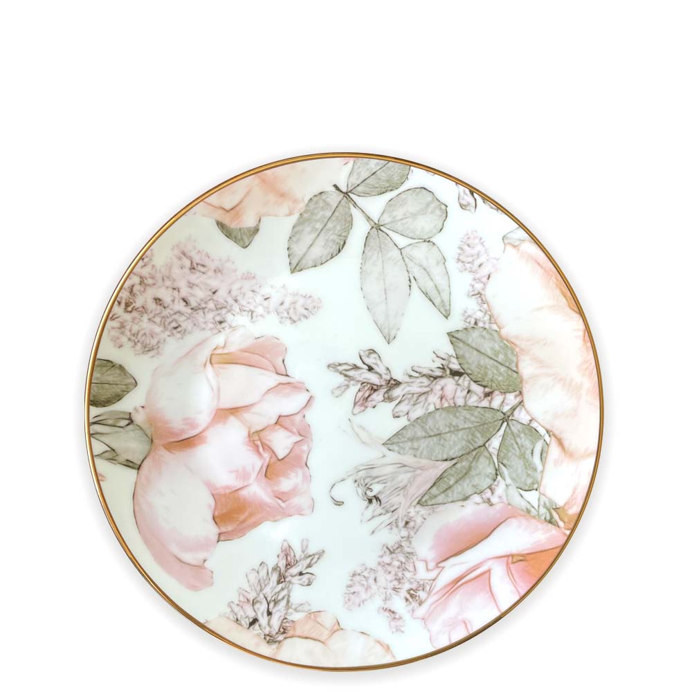 Rose Flower goldrand Porzellan Speiseteller 26,7 cm