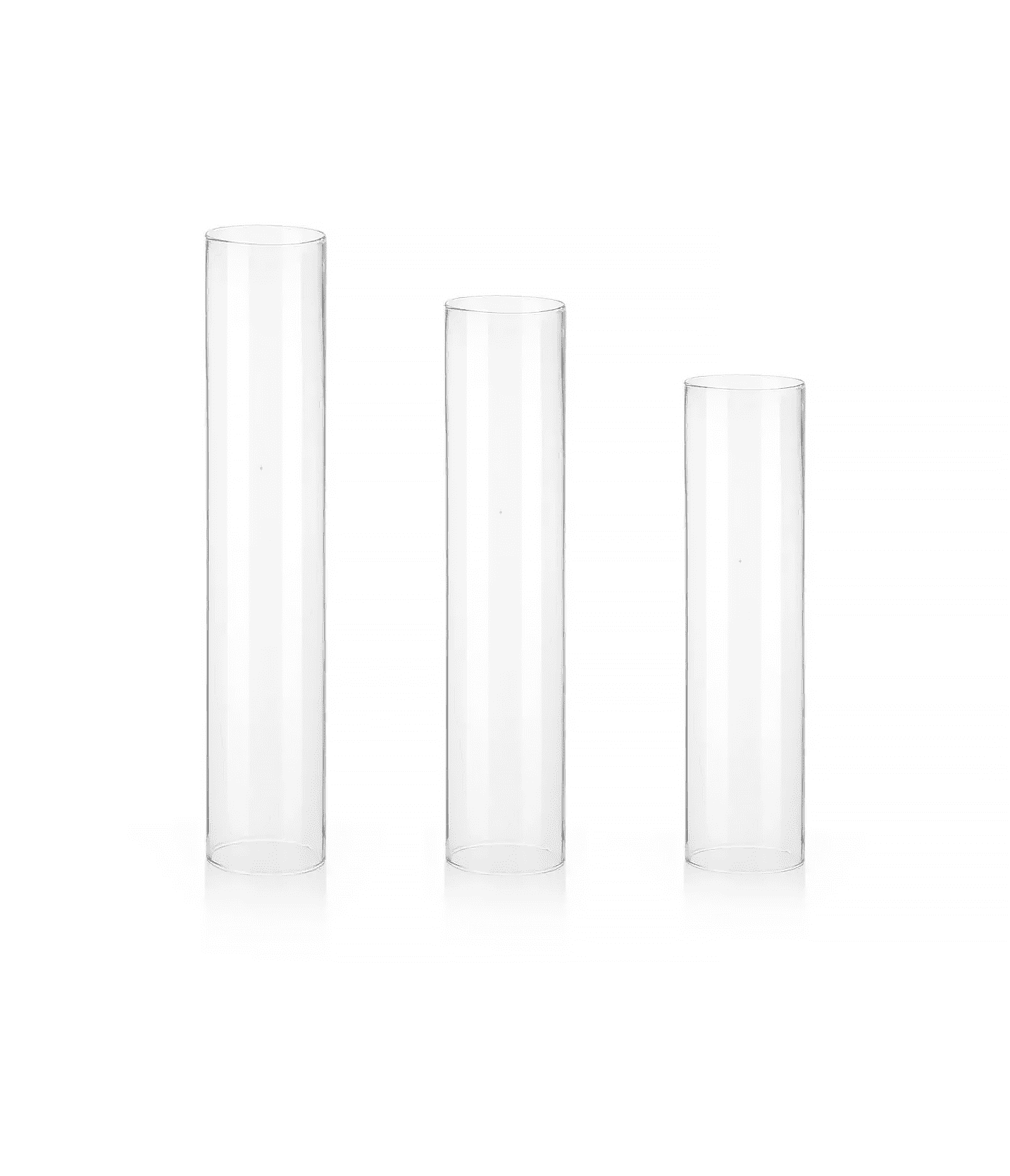 Hurricane Zylindervasen 3er Set: 7 x 50cm + 55cm + 60cm