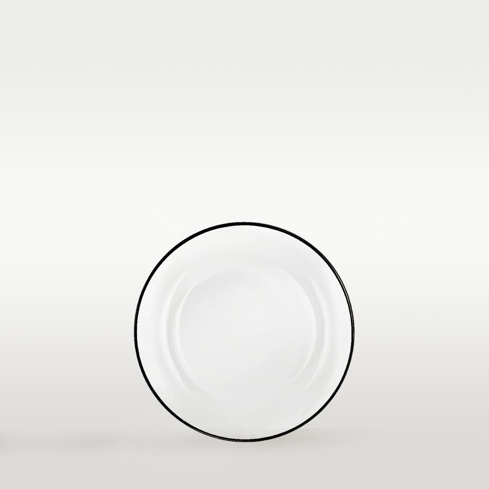 Brotteller aus Glas mit schwarzem Rand ⌀ 15,5cm