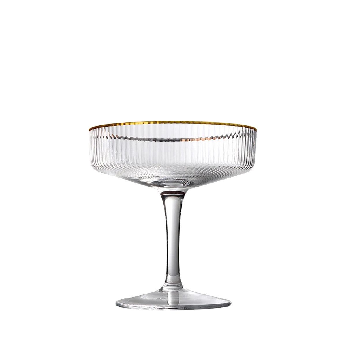 Champagner / Martiniglas Mr. Ripley klar mit Goldrand 17cl