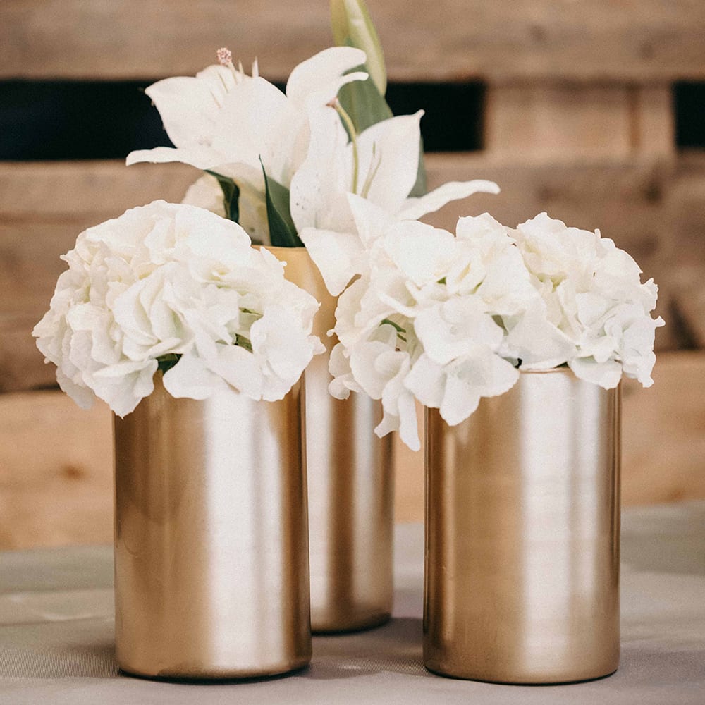 Zylindervasen in mattem Gold, 28cm hoch