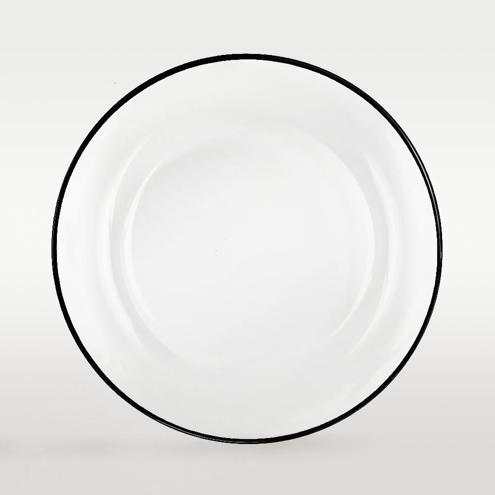 Platzteller aus Glas mit schwarzem Rand ⌀33cm