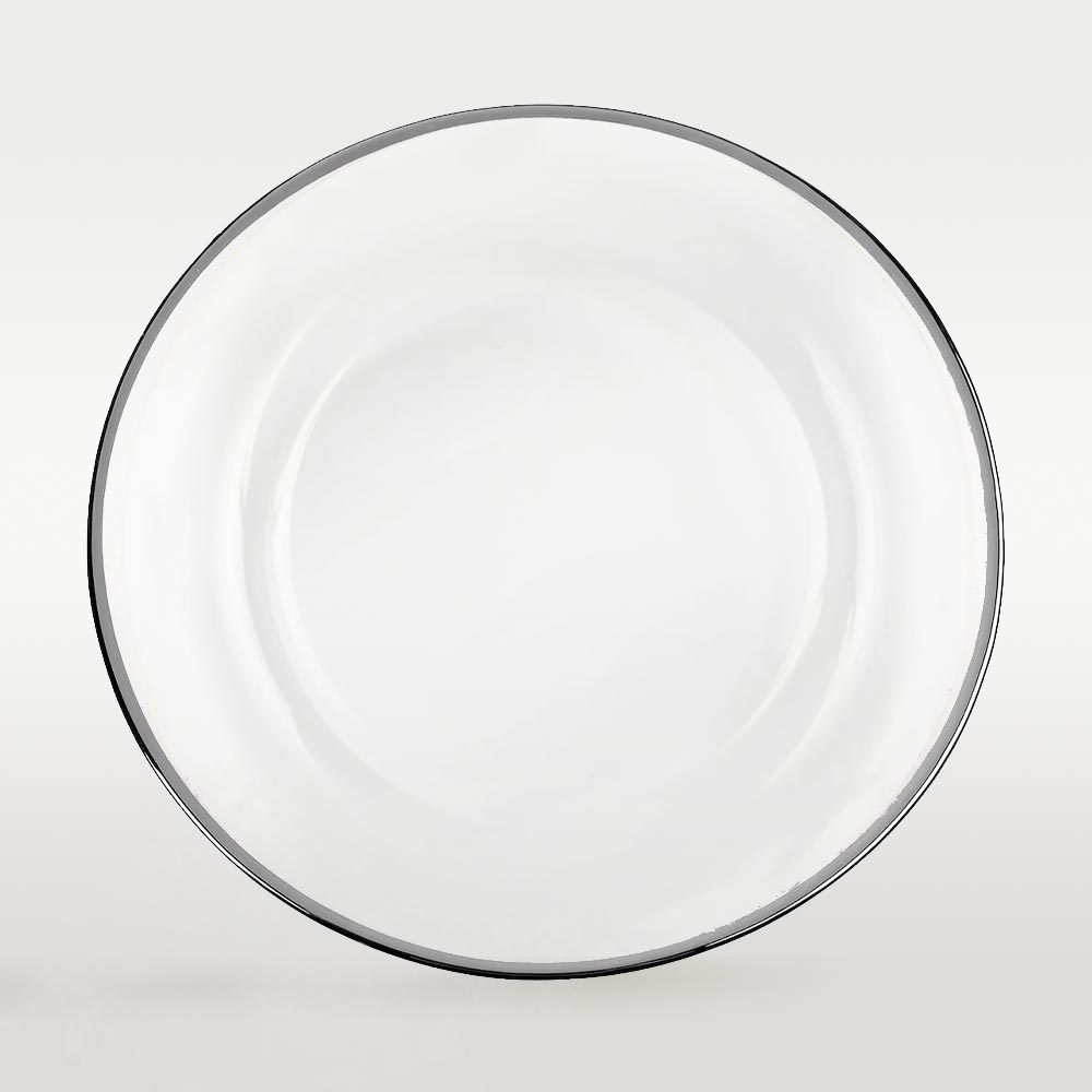 Platzteller aus Glas mit silbernen Rand klar ⌀ 33 cm