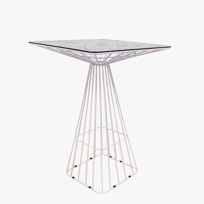 Lucy Wire Bar Set weiß im Mesh-Look (1 Bartisch & 2 Barstühle) – Bild 2