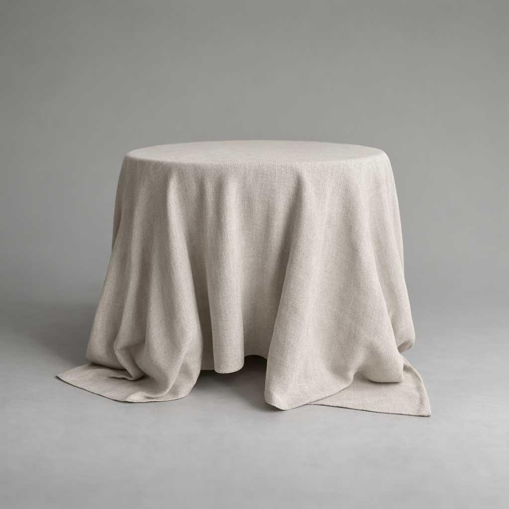 Runde Leinentischdecke in macchiato beige ⌀ 330cm