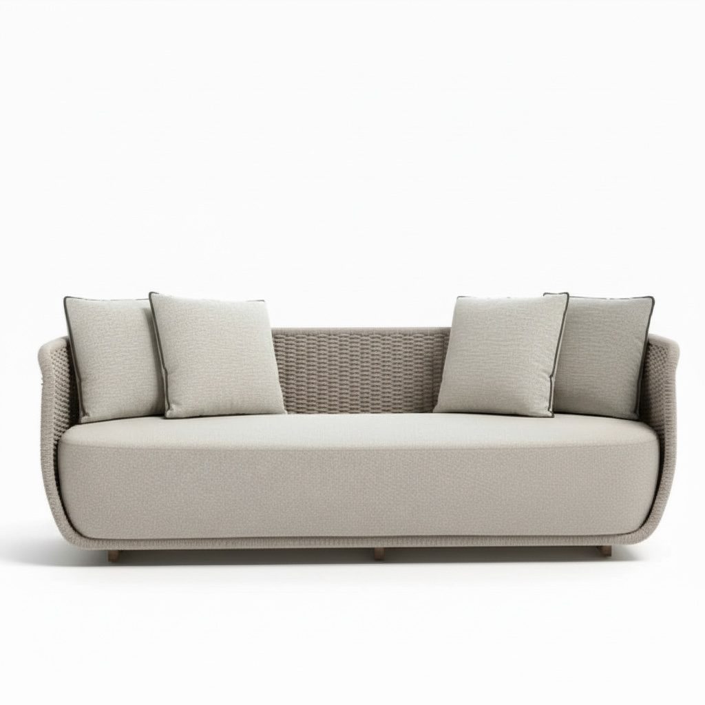 Outdoor-Sofa “Belezza” offwhite – 3-Sitzer 150 x 80 cm