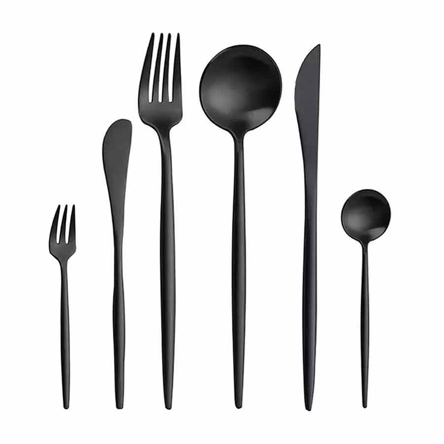 Besteck Schwarz Matt Set 6-teilig