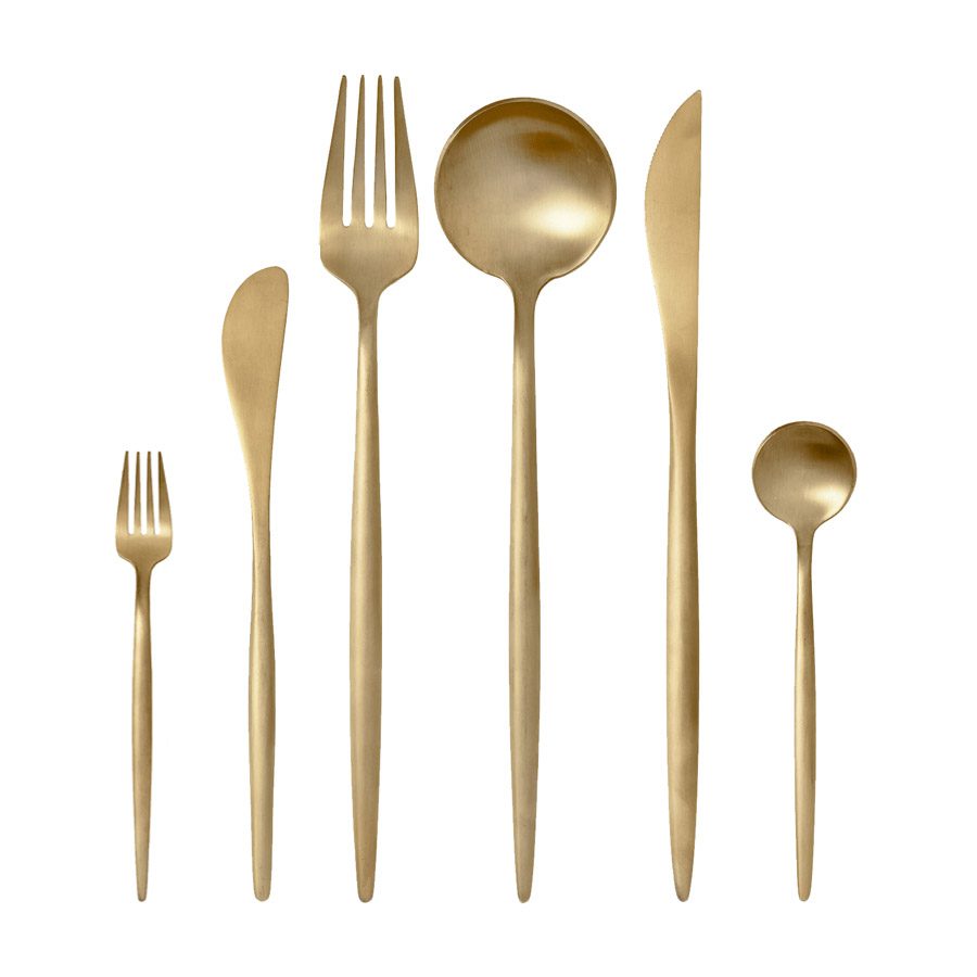 Besteck Gold Matt Set 6-teilig