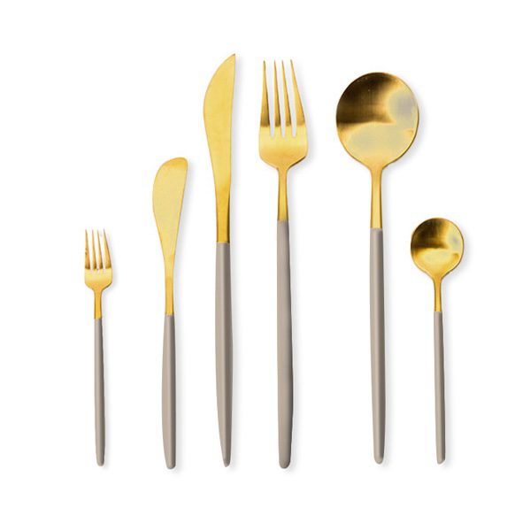 Besteck Beige & Gold Set 6-teilig