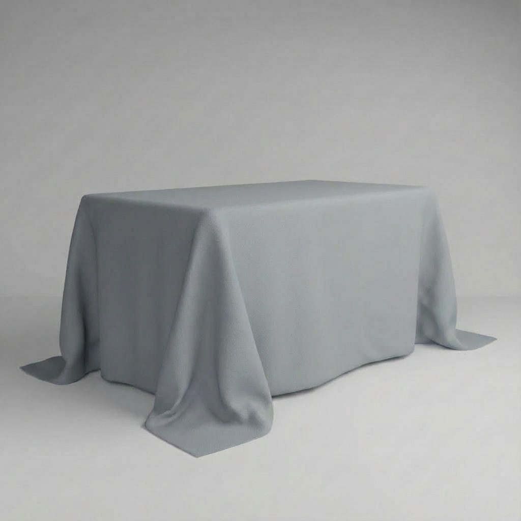 Bodenlange Tischdecke in hellgrau | 350×250 cm