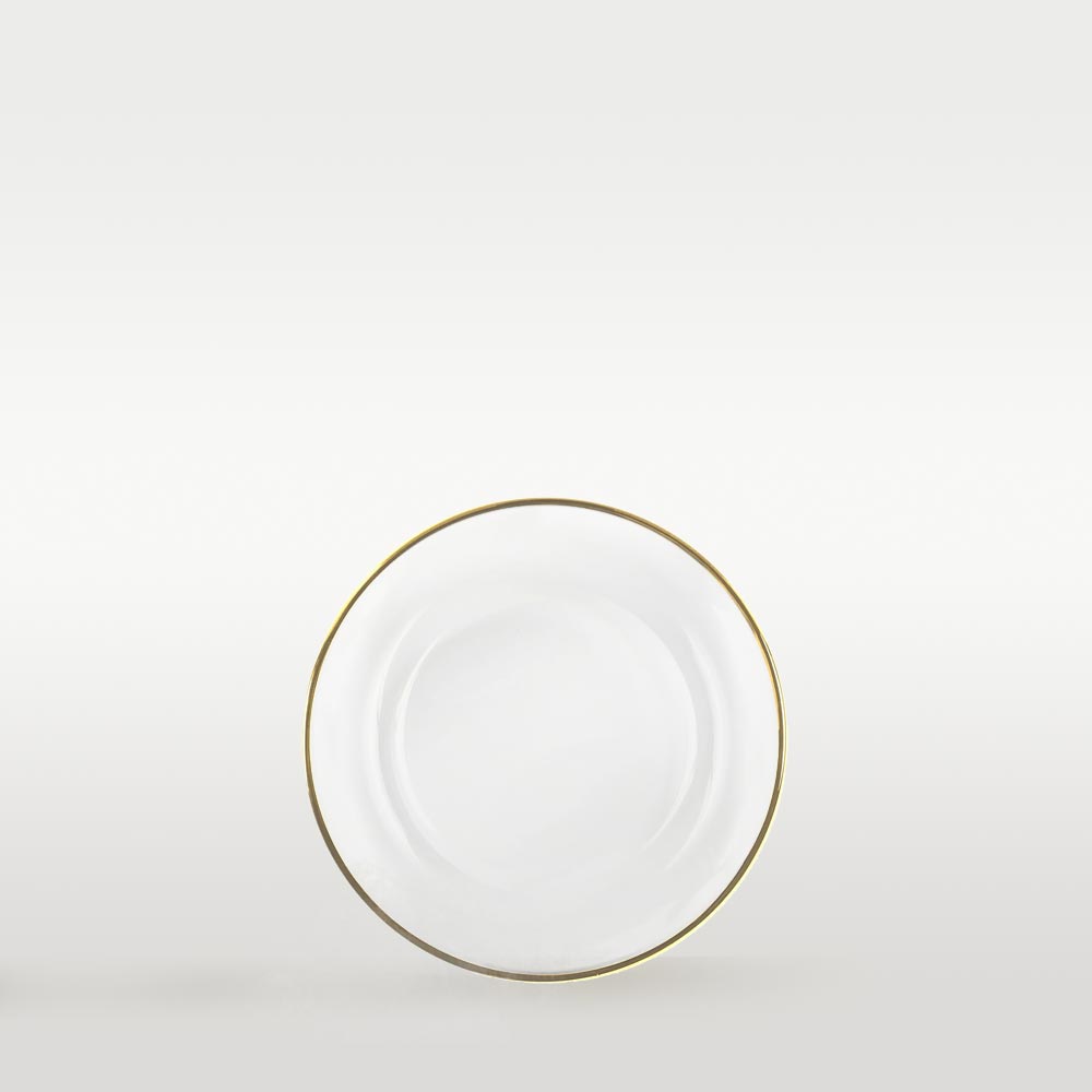 Brotteller aus Glas mit goldrand ⌀ 15,5cm