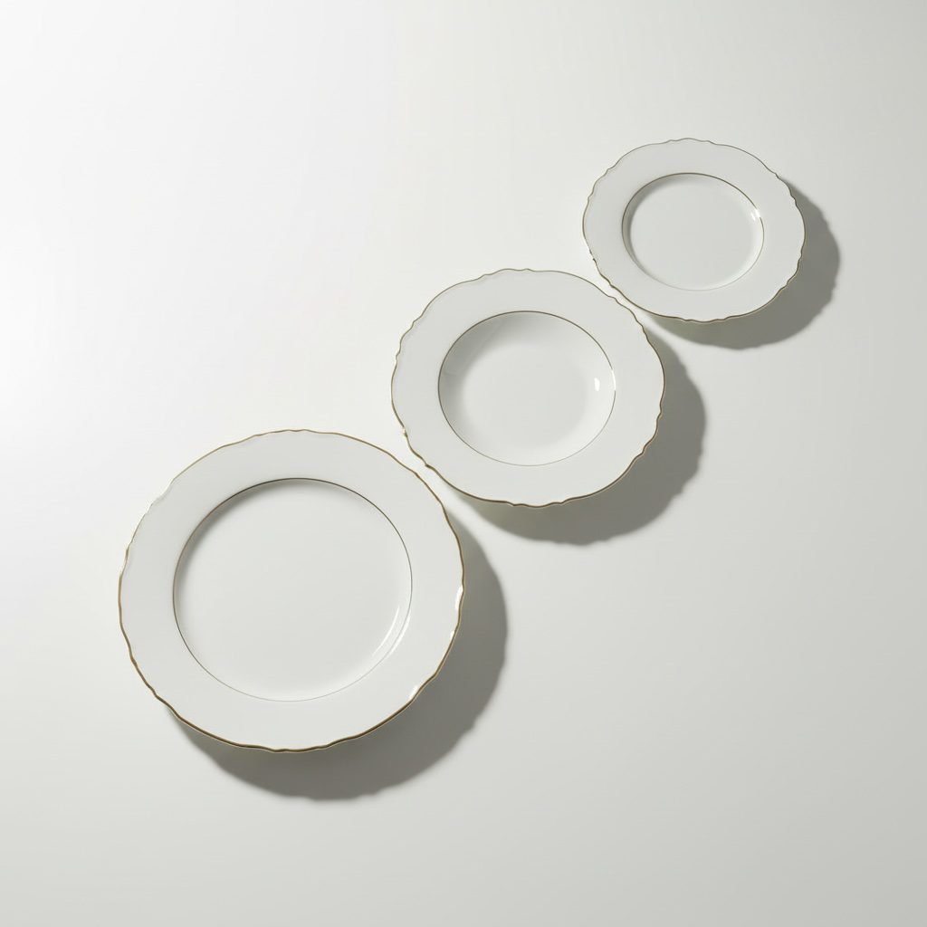 Teller Set “Elegance white/rosé shine”  aus Porzellan