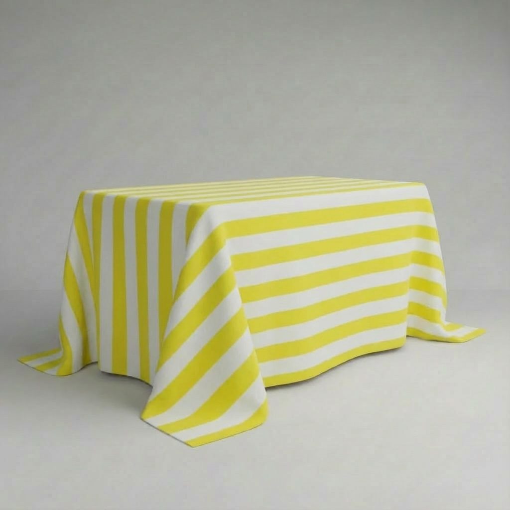 Rechteckige Tischdecke stripes gelb-weiß-gestreift 410x250cm