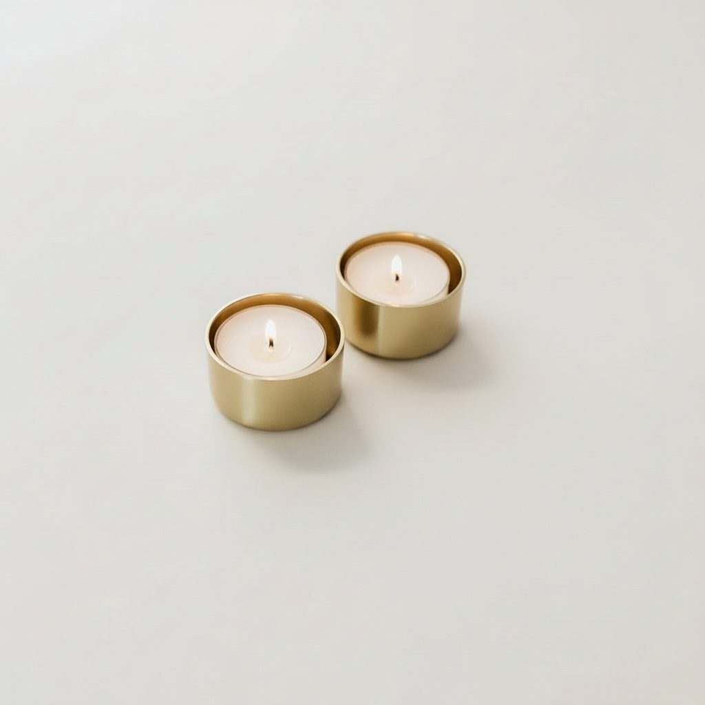 Kleine goldene Teelichthalter