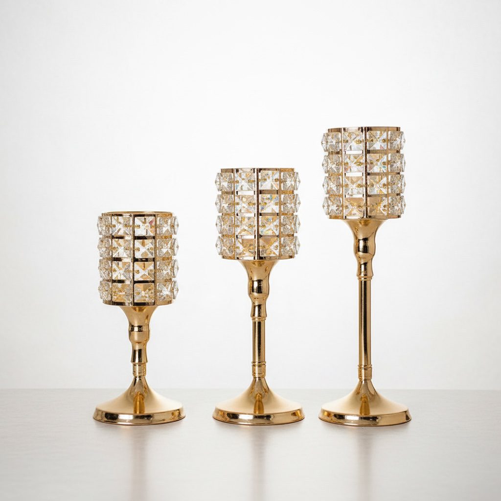 Kerzenständer Crystalline Gold 3er Set
