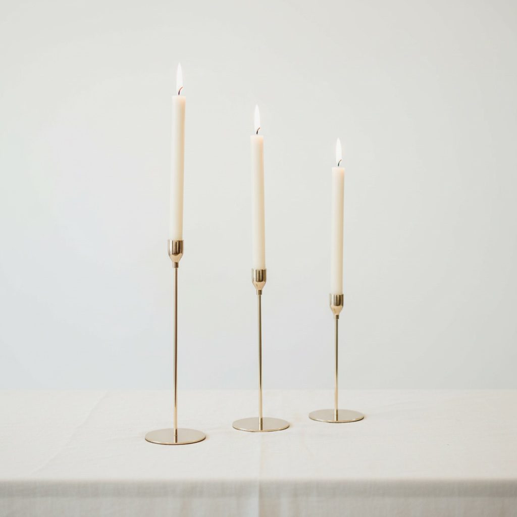 Kerzenständer in shiny gold 3er Set