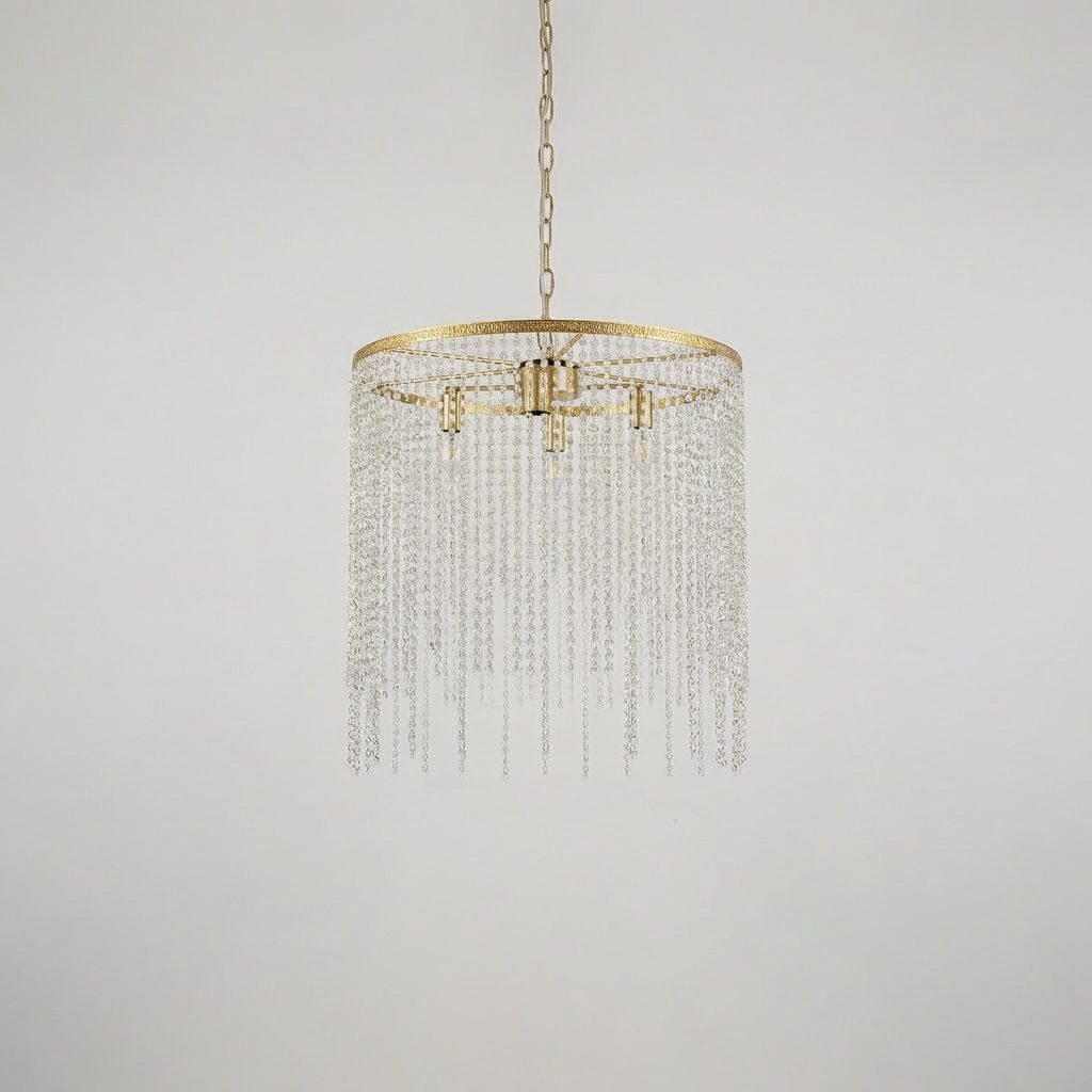 3-Flammiger Fairy Drape Kronleuchter H 50cm x ⌀ 40cm inkl. Ständer H 100cm x 70cm