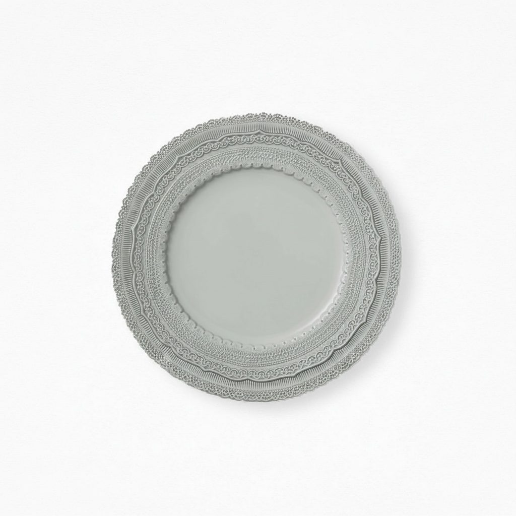 Platzteller “Lace Plate” in lichtgrau 33cm