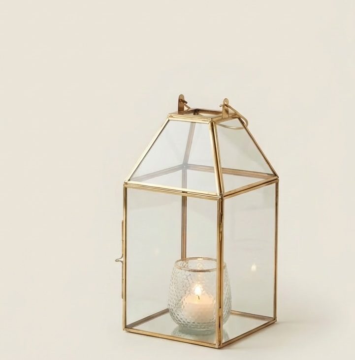 Geometrische Laternen in gold klein