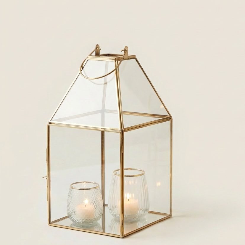 Geometrische Laternen in gold  groß