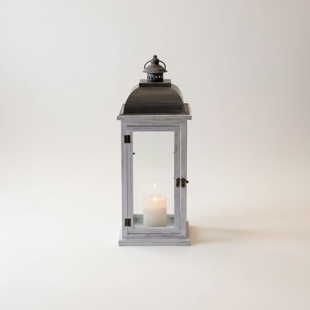 Laternen in weiß aus Holz groß