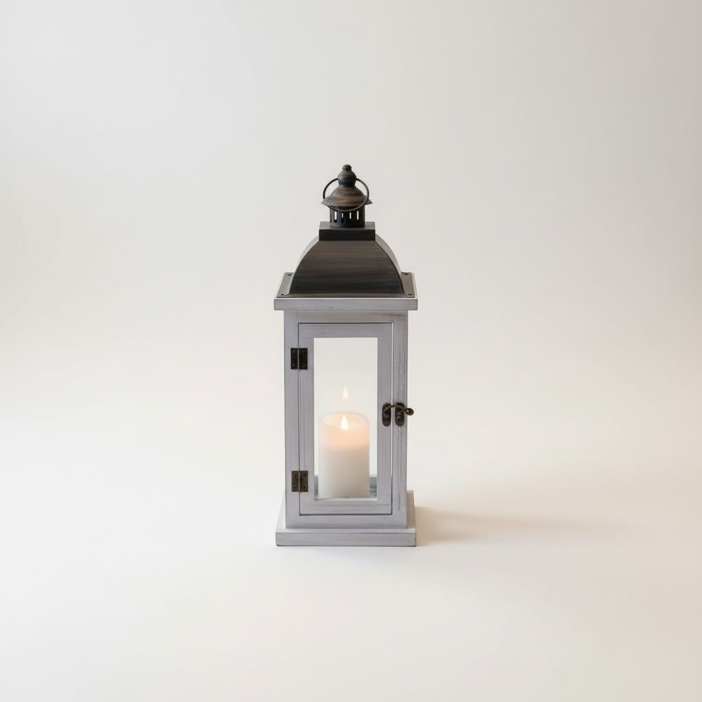 Laternen in weiß aus Holz klein