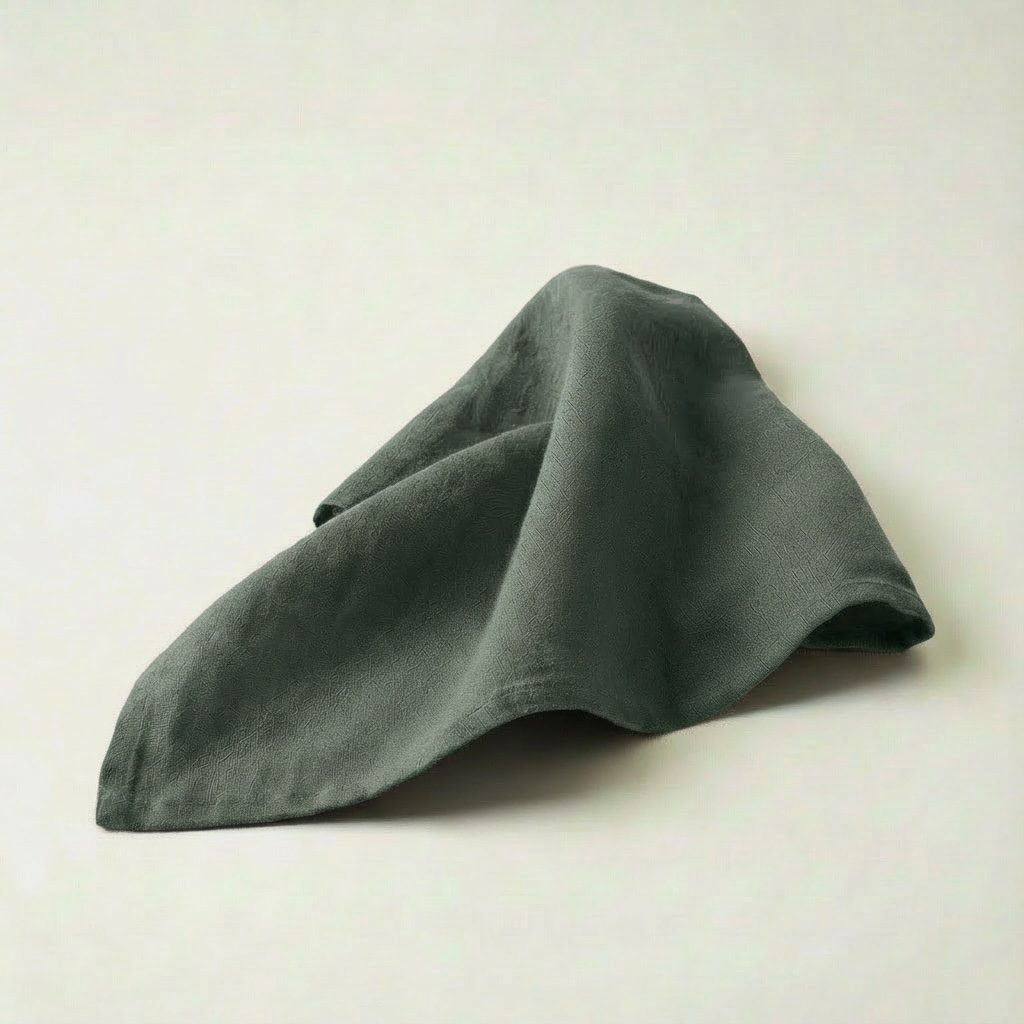 Leinenservietten in eukalyptusgrün