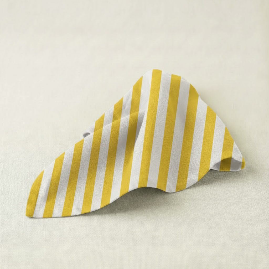 Stoffserviette aus Baumwolle – stripes gelb-weiß-gestreift 50x50cm