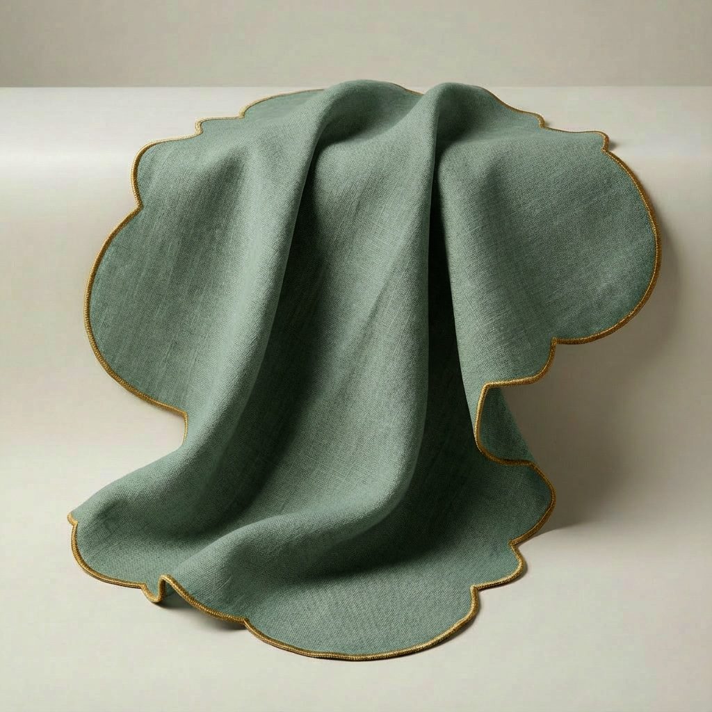 Leinenservietten Scalloped Eukalyptus