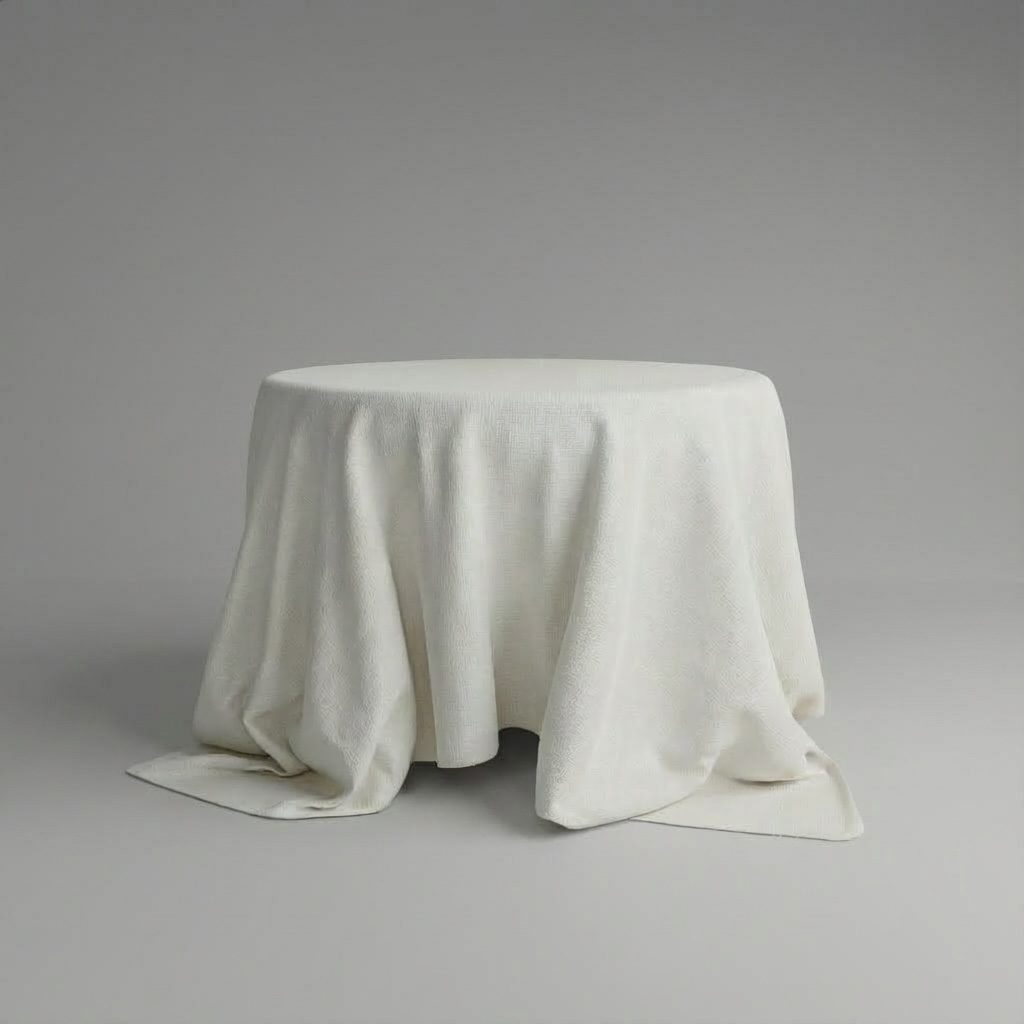 Runde Leinentischdecke in Offwhite / Milchweiß ⌀ 330cm