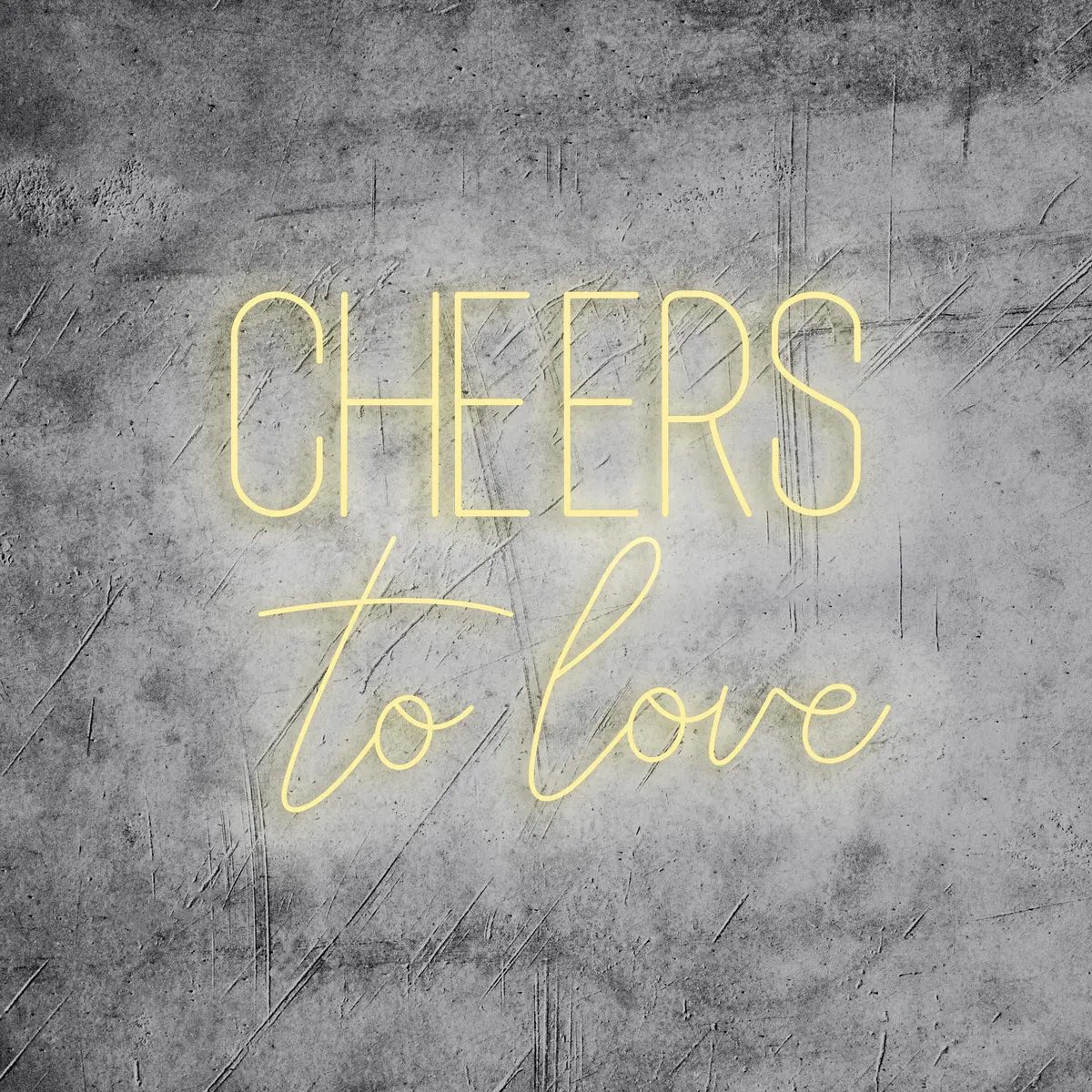 Neon Schriftzug “Cheers to love”