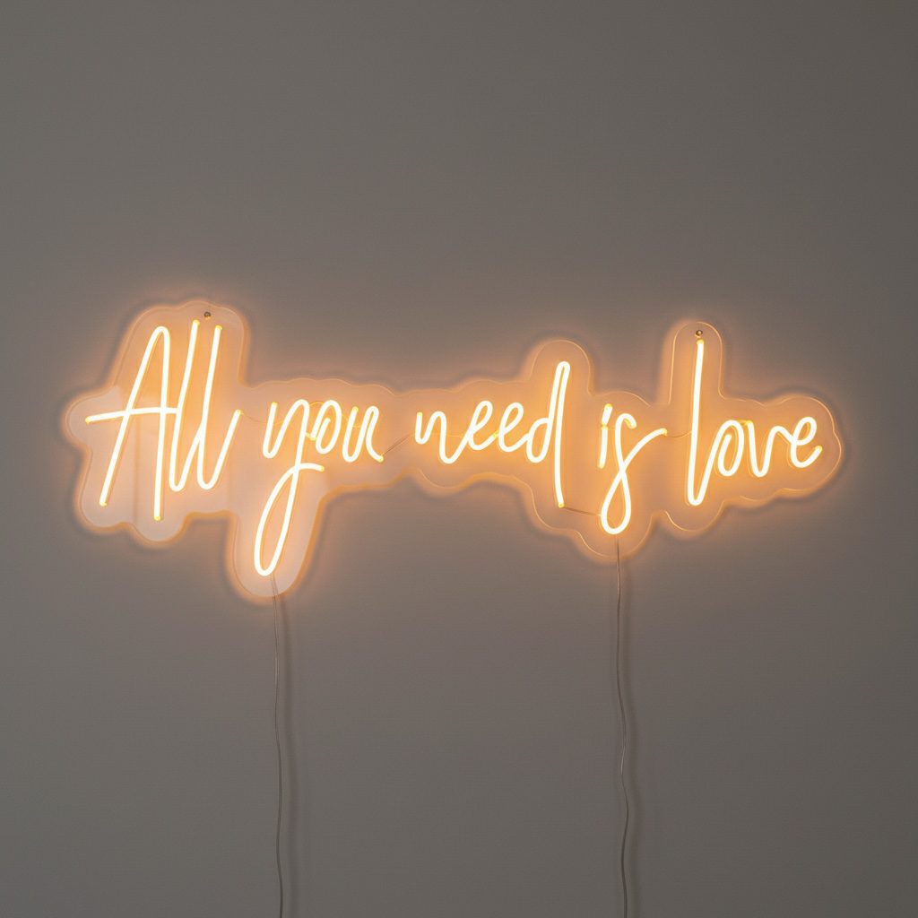 Neon Schriftzug “All you need is love”
