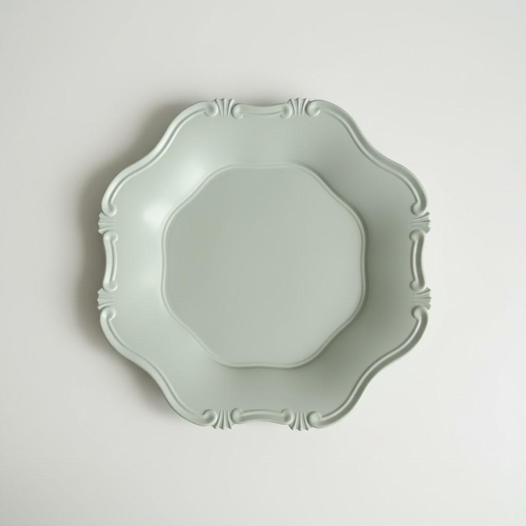 Platzteller “Antique Barock” in Khaki Grün ⌀ 34,5cm