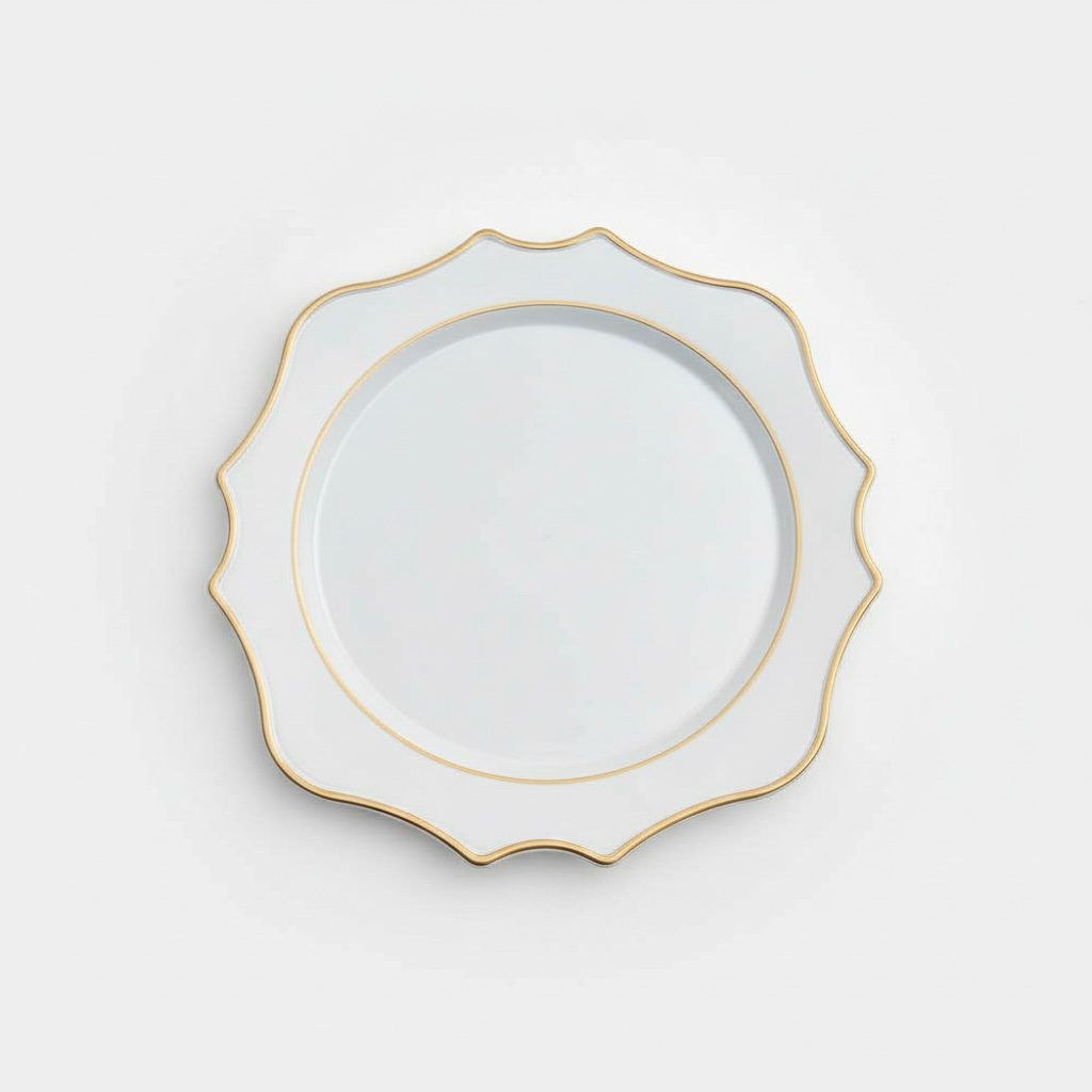 Platzteller “Sunflower White” mit goldrand ⌀ 34,5 cm