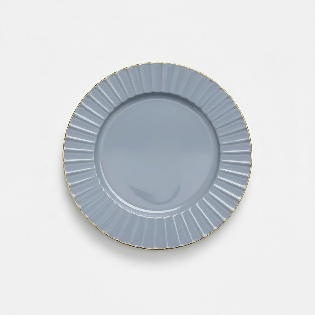 Platzteller “Minimalism Wave Gray” mit goldrand 33 cm