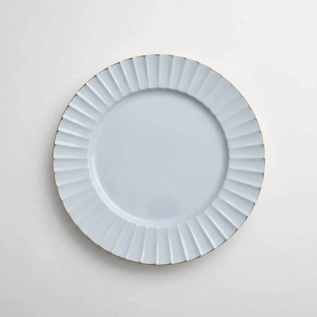 Platzteller “Minimalism Wave White” mit goldrand 33 cm