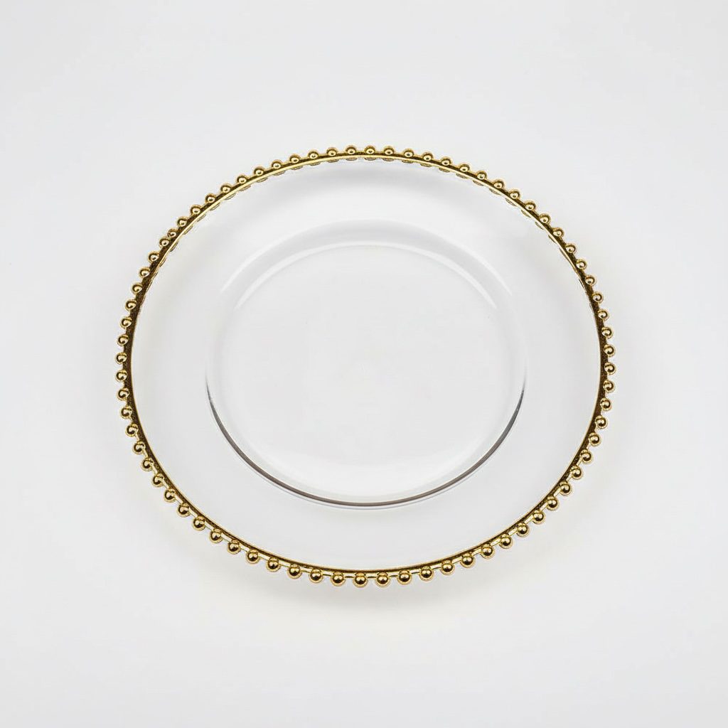 Platzteller “Perlen” mit goldrand 32,2cm