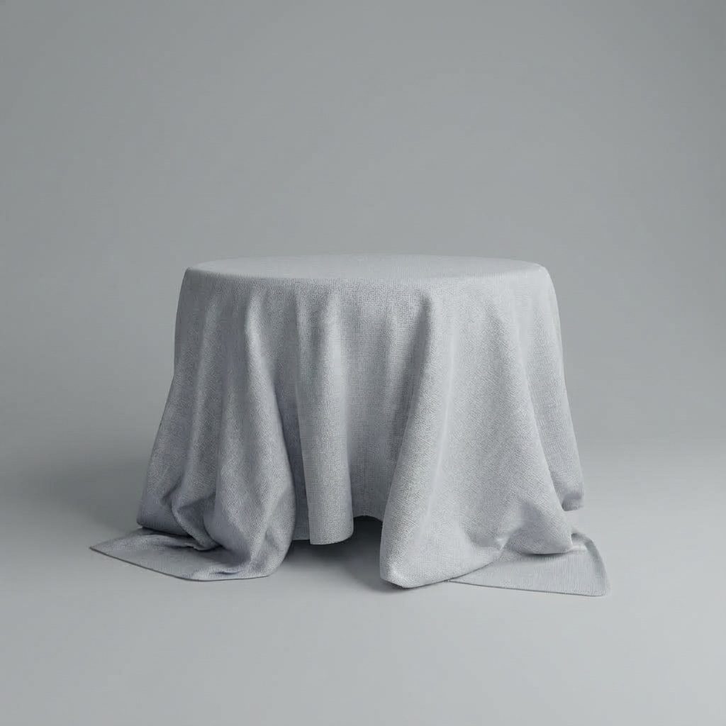 Runde Leinentischdecke in hellgrau ⌀ 360cm