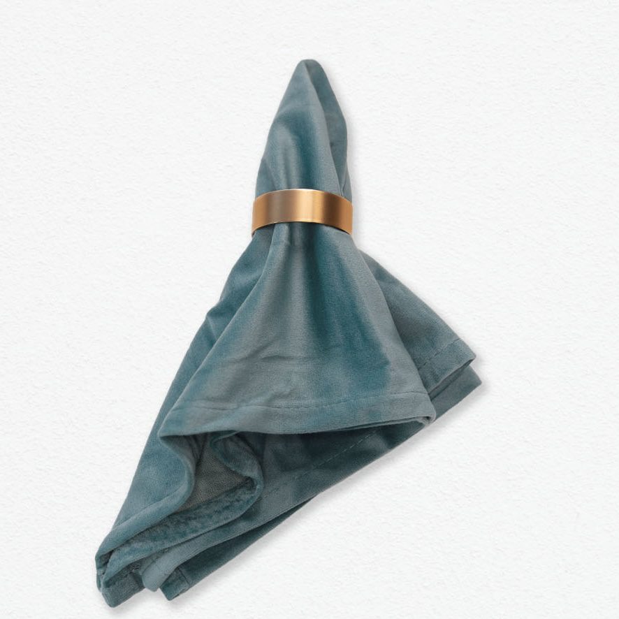 Stoffserviette aus Samt / Velours in Jade Turquoise